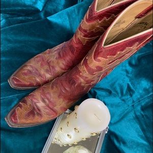 lucchese red cowboy boots size8